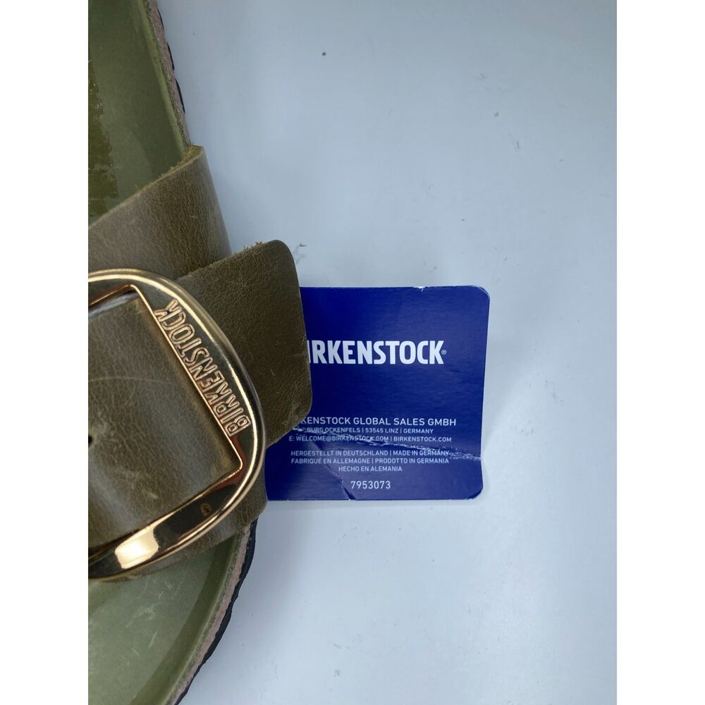 Birkenstock Madrid Big Buckle Natural Leather Oiled Sandals - Olive Green. Sz: 8 - Picture 6 of 9